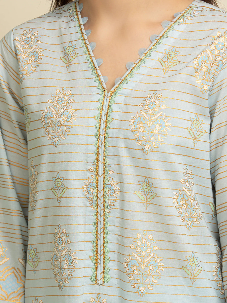 edenrobe Merak Block Art Printed Cambric Unstitched 3Pc Suit EWU5M1-031
