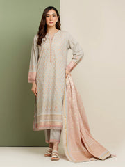 edenrobe Merak Block Art Printed Cambric Unstitched 3Pc Suit EWU5M1-032
