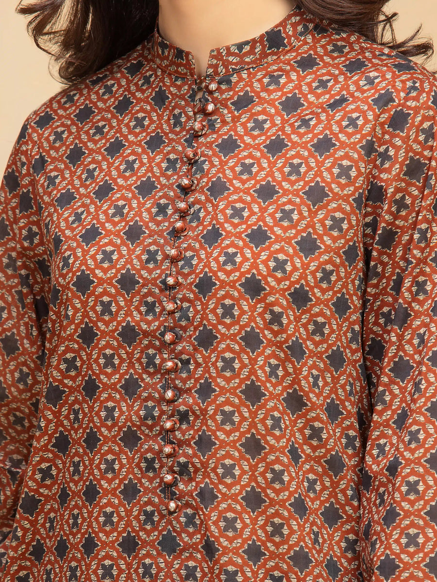 edenrobe Allure Unstitched Printed Khaddar 3Pc Suit EWU5M3-002