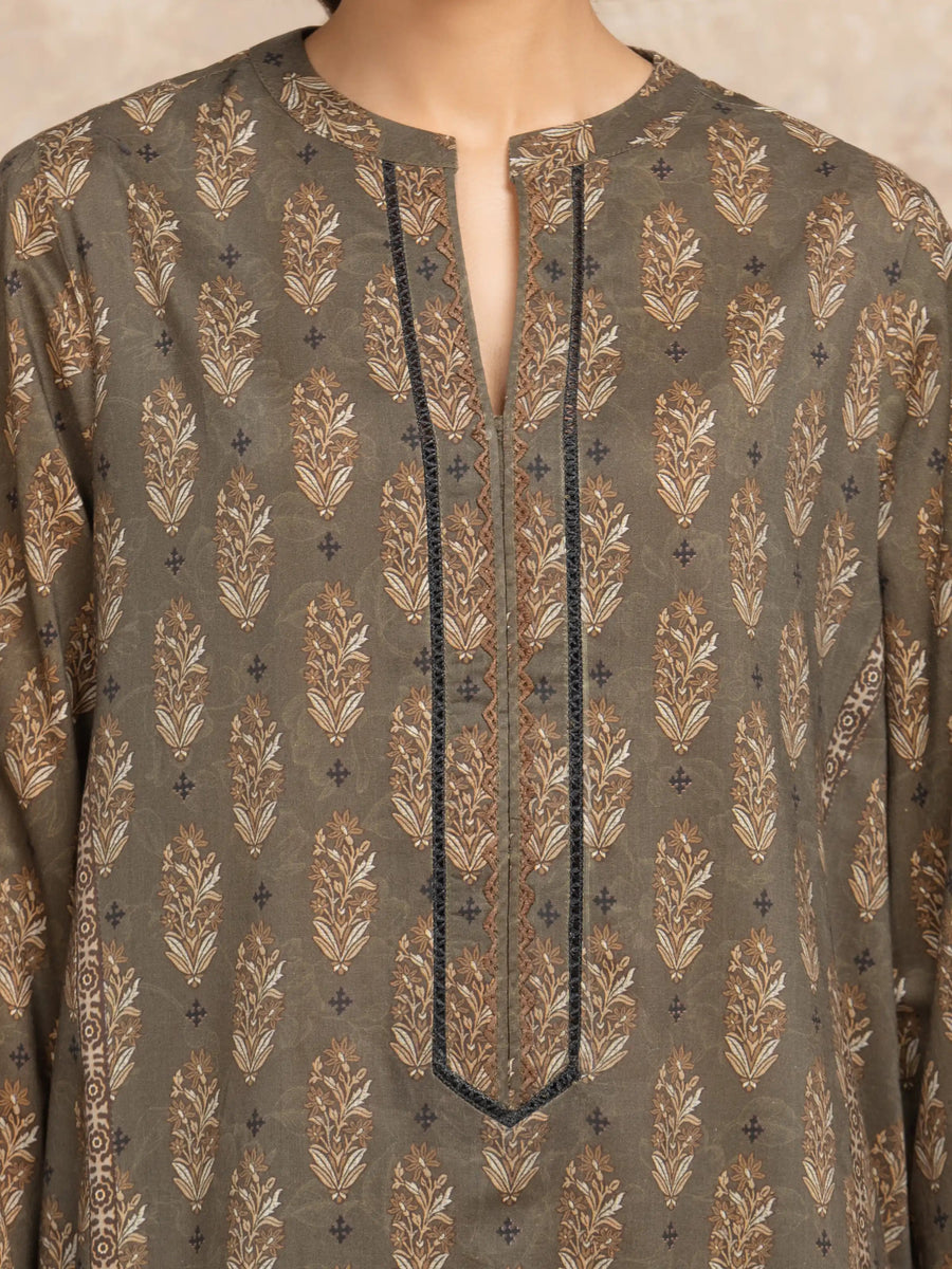edenrobe Allure Unstitched Printed Khaddar 3Pc Suit EWU5M3-005