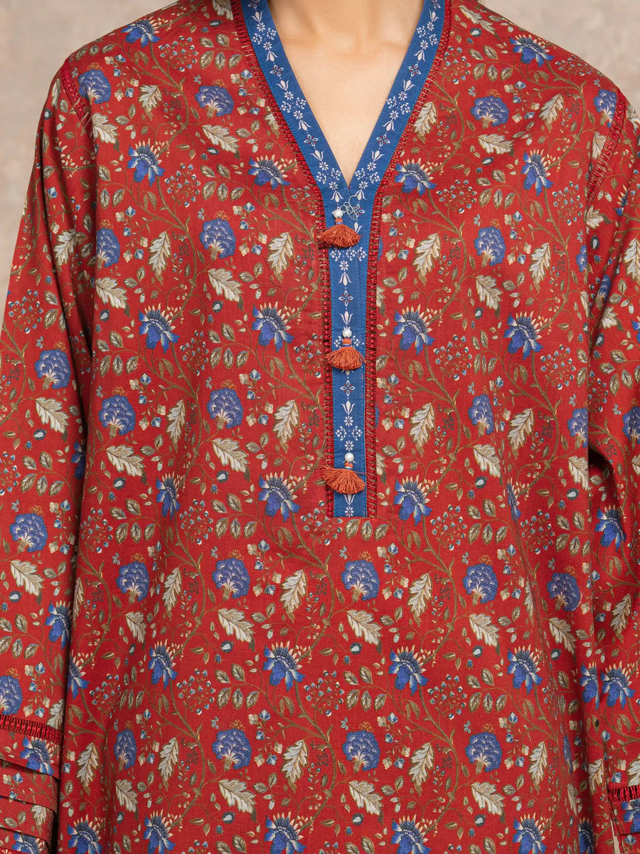 edenrobe Allure Unstitched Printed Khaddar 3Pc Suit EWU5M3-006