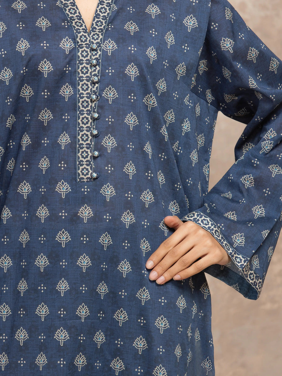 edenrobe Allure Unstitched Printed Khaddar 3Pc Suit EWU5M3-007