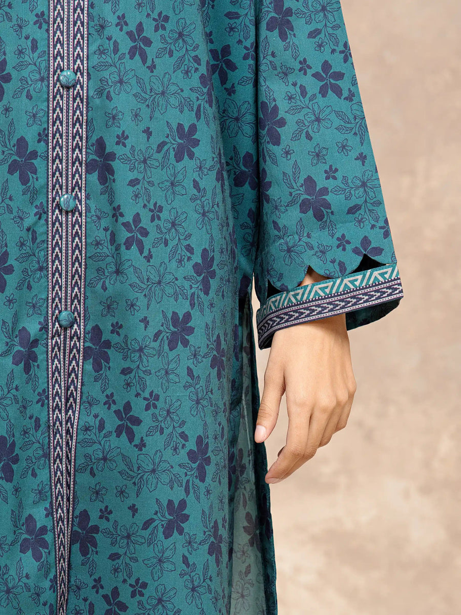 edenrobe Allure Unstitched Printed Khaddar 3Pc Suit EWU5M3-008