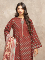 edenrobe Allure Unstitched Printed Khaddar 3Pc Suit EWU5M3-009