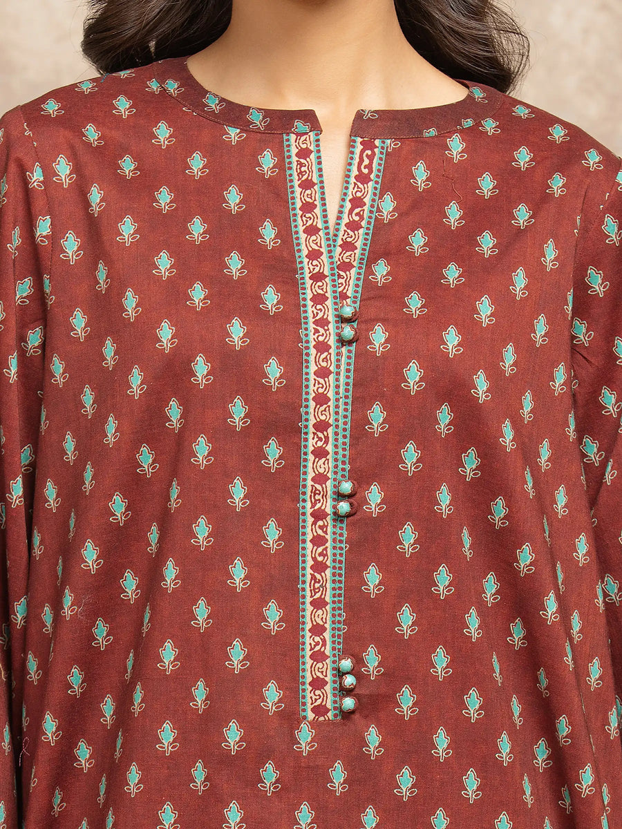 edenrobe Allure Unstitched Printed Khaddar 3Pc Suit EWU5M3-009