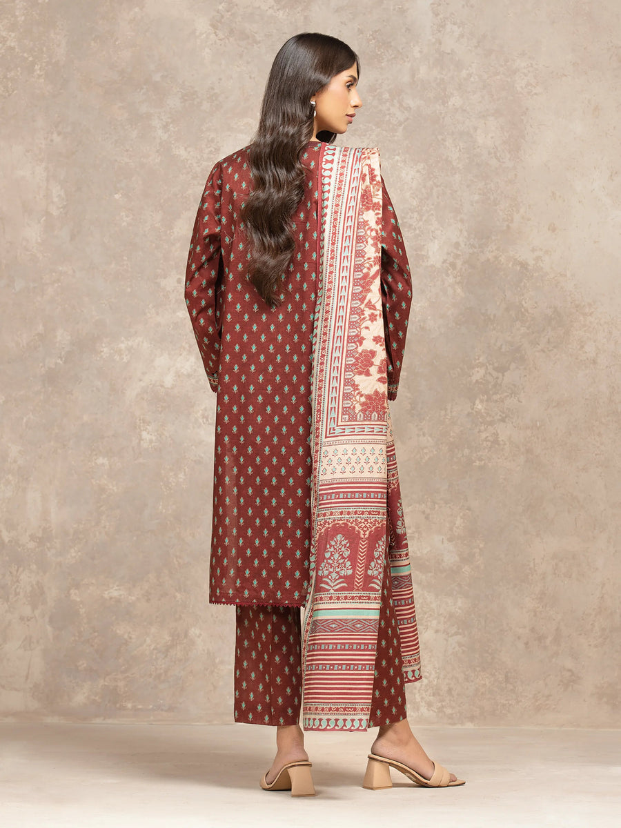 edenrobe Allure Unstitched Printed Khaddar 3Pc Suit EWU5M3-009