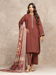 edenrobe Allure Unstitched Printed Khaddar 3Pc Suit EWU5M3-009