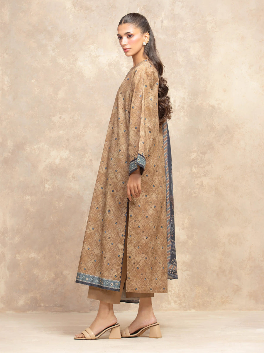 edenrobe Allure Unstitched Printed Khaddar 3Pc Suit EWU5M3-011