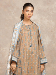 edenrobe Allure Unstitched Printed Khaddar 3Pc Suit EWU5M3-012