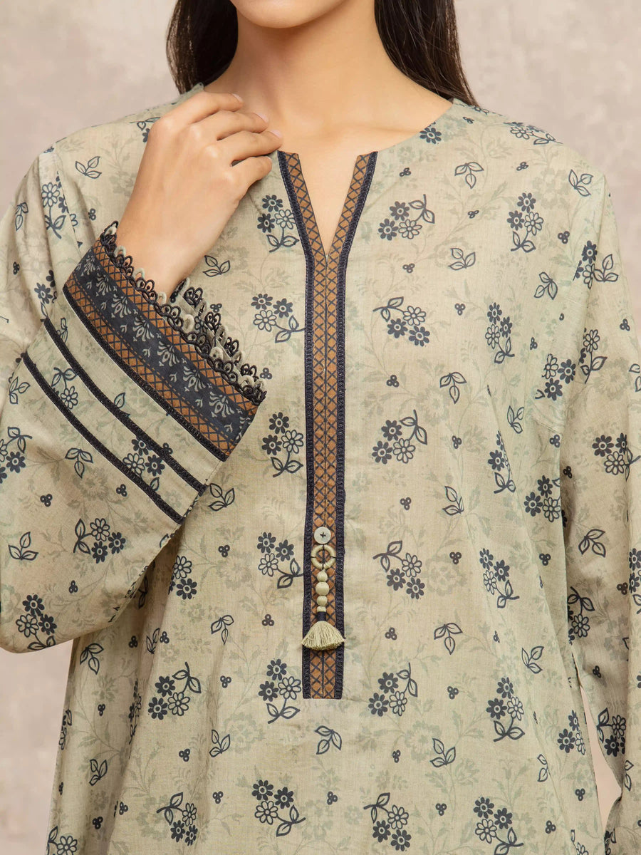 edenrobe Allure Unstitched Printed Khaddar 3Pc Suit EWU5M3-013