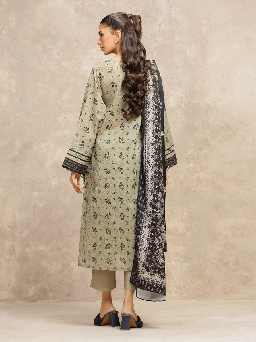 edenrobe Allure Unstitched Printed Khaddar 3Pc Suit EWU5M3-013