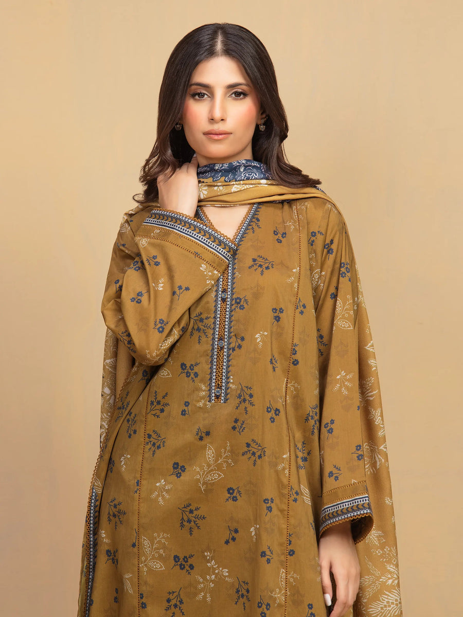 edenrobe Allure Unstitched Printed Khaddar 3Pc Suit EWU5M3-014