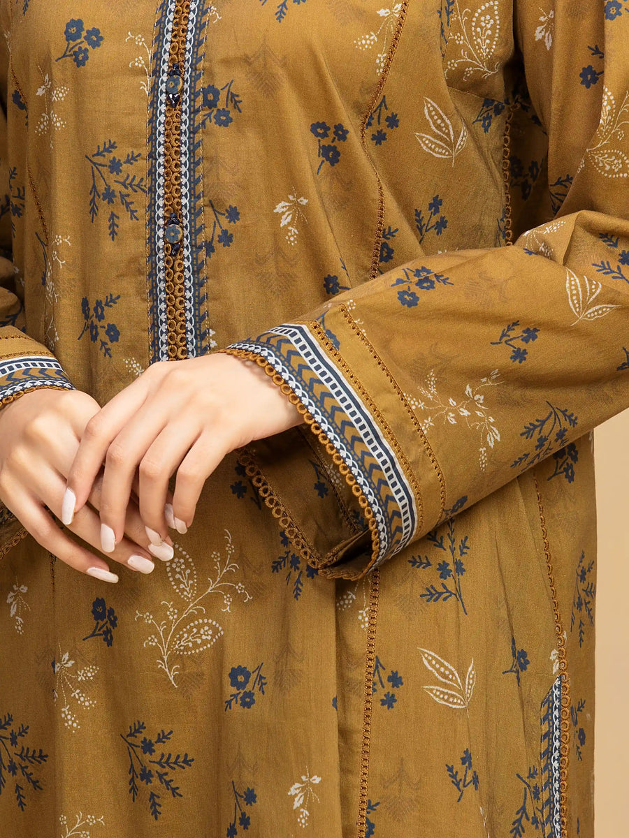 edenrobe Allure Unstitched Printed Khaddar 3Pc Suit EWU5M3-014