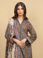 edenrobe Allure Unstitched Printed Khaddar 3Pc Suit EWU5M3-019