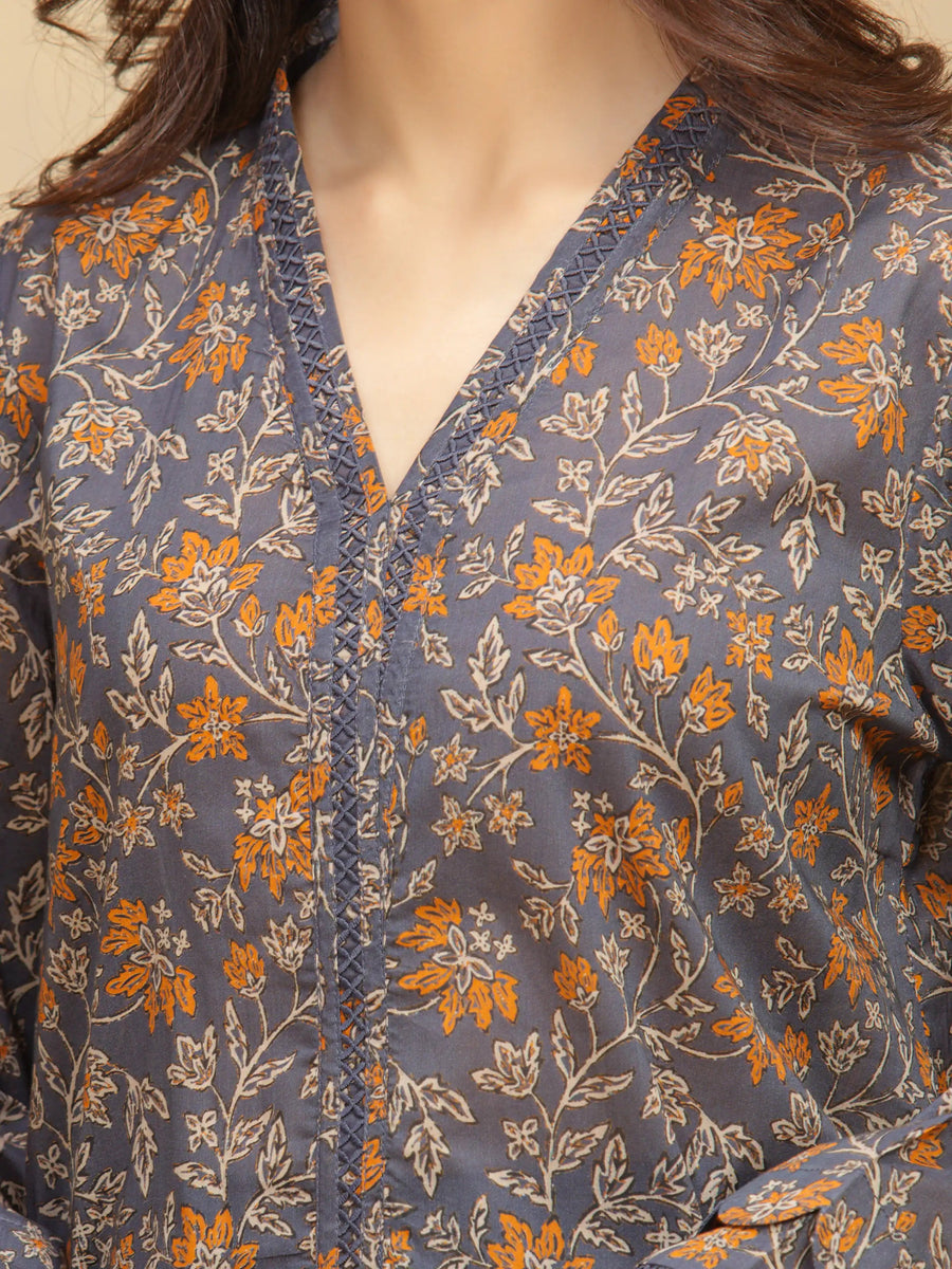 edenrobe Allure Unstitched Printed Khaddar 3Pc Suit EWU5M3-019