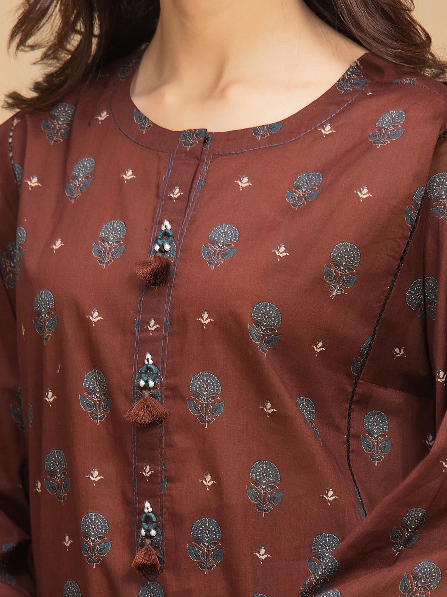 edenrobe Allure Unstitched Printed Khaddar 3Pc Suit EWU5M3-020