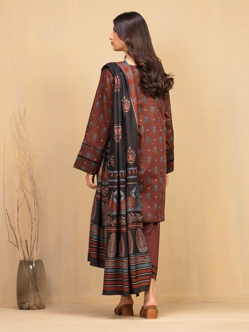 edenrobe Allure Unstitched Printed Khaddar 3Pc Suit EWU5M3-020