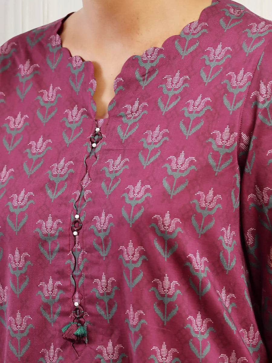 edenrobe Allure Unstitched Printed Khaddar 3Pc Suit EWU5M3-022