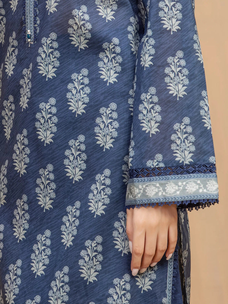 edenrobe Allure Unstitched Printed Khaddar 3Pc Suit EWU5M3-025