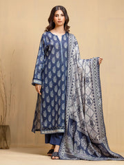 edenrobe Allure Unstitched Printed Khaddar 3Pc Suit EWU5M3-025