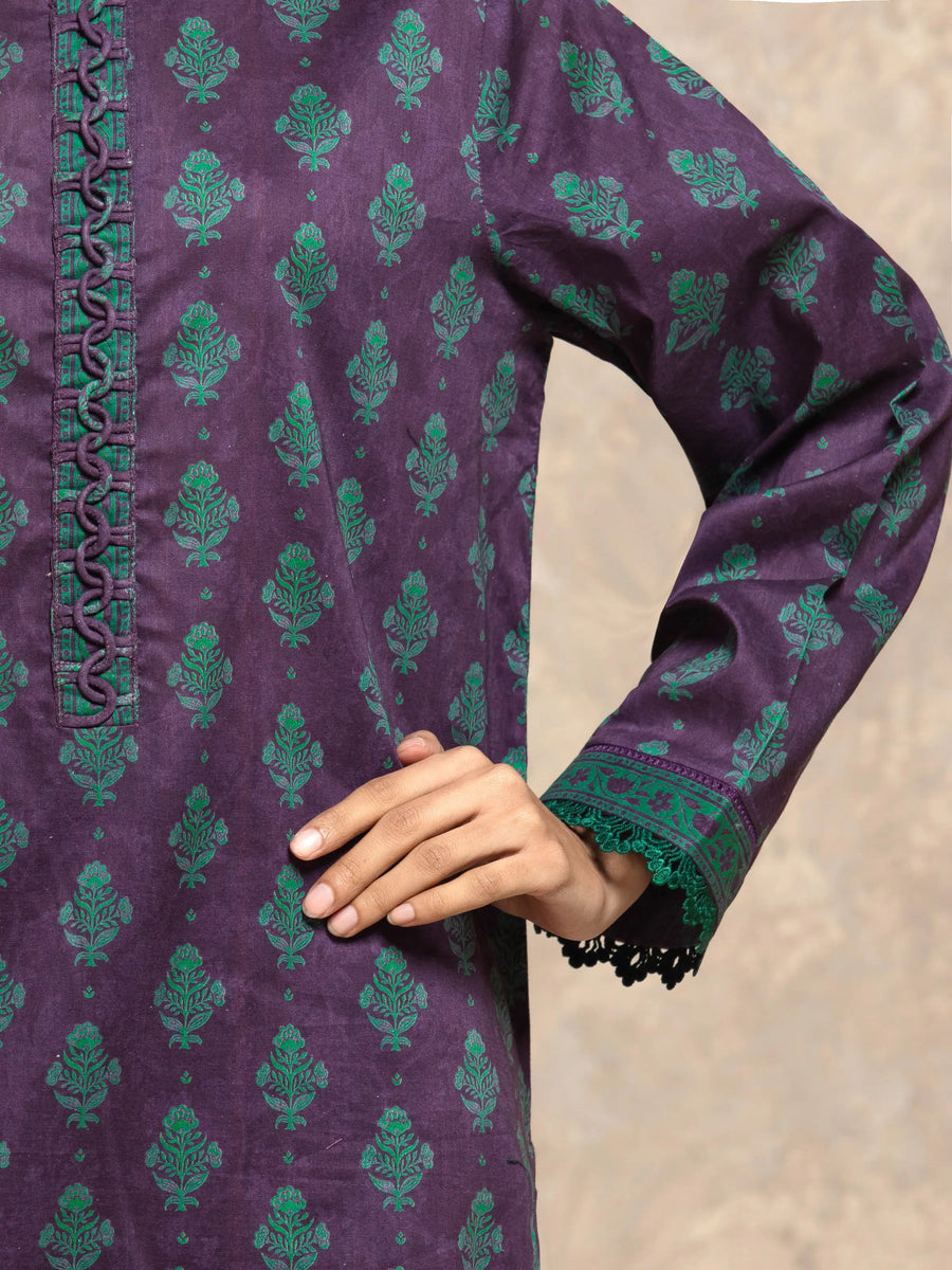 edenrobe Allure Unstitched Printed Khaddar 3Pc Suit EWU5M3-026