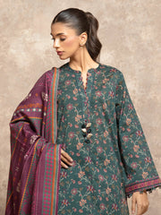 edenrobe Allure Unstitched Printed Khaddar 3Pc Suit EWU5M3-027