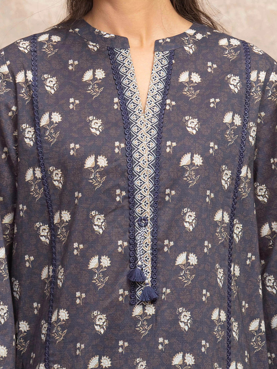 edenrobe Allure Unstitched Printed Khaddar 3Pc Suit EWU5M3-028