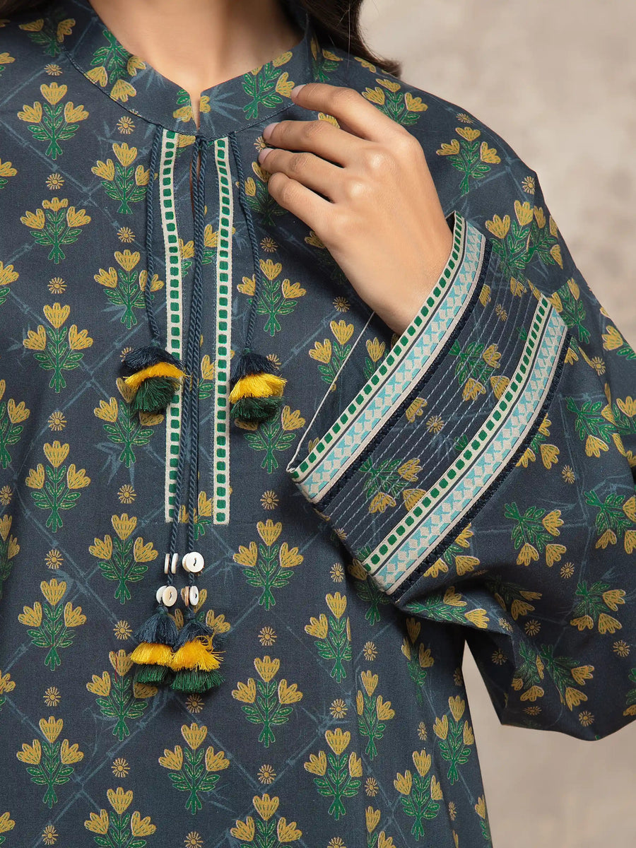 edenrobe Allure Unstitched Printed Khaddar 3Pc Suit EWU5M3-032