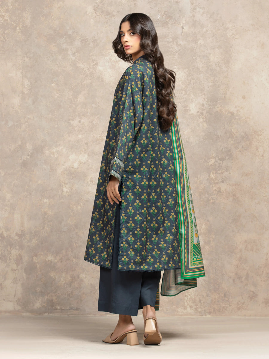 edenrobe Allure Unstitched Printed Khaddar 3Pc Suit EWU5M3-032