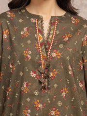 edenrobe Allure Unstitched Printed Khaddar 3Pc Suit EWU5M3-034