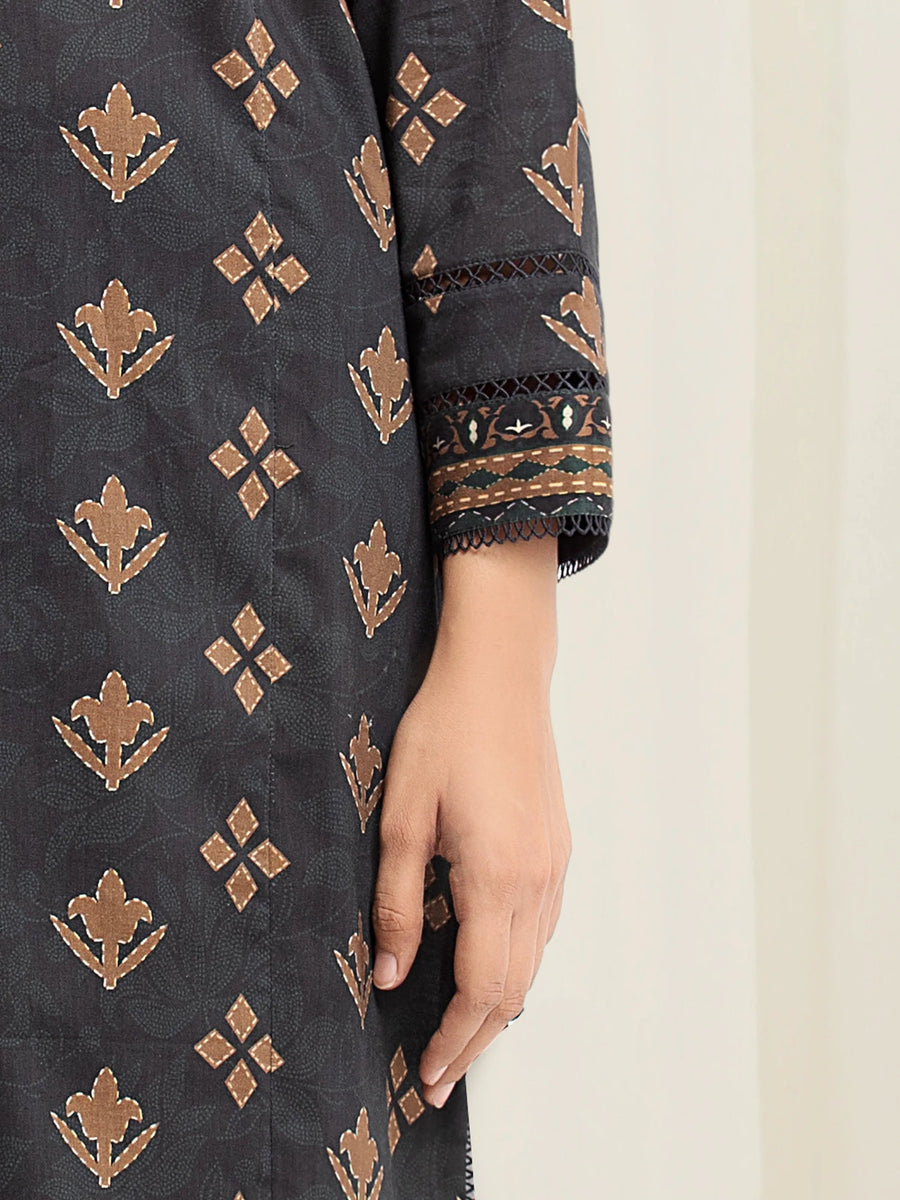 edenrobe Allure Unstitched Printed Khaddar 3Pc Suit EWU5M3-035