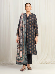 edenrobe Allure Unstitched Printed Khaddar 3Pc Suit EWU5M3-035
