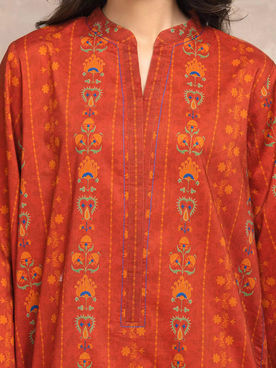 edenrobe Allure Unstitched Printed Khaddar 3Pc Suit EWU5M3-036