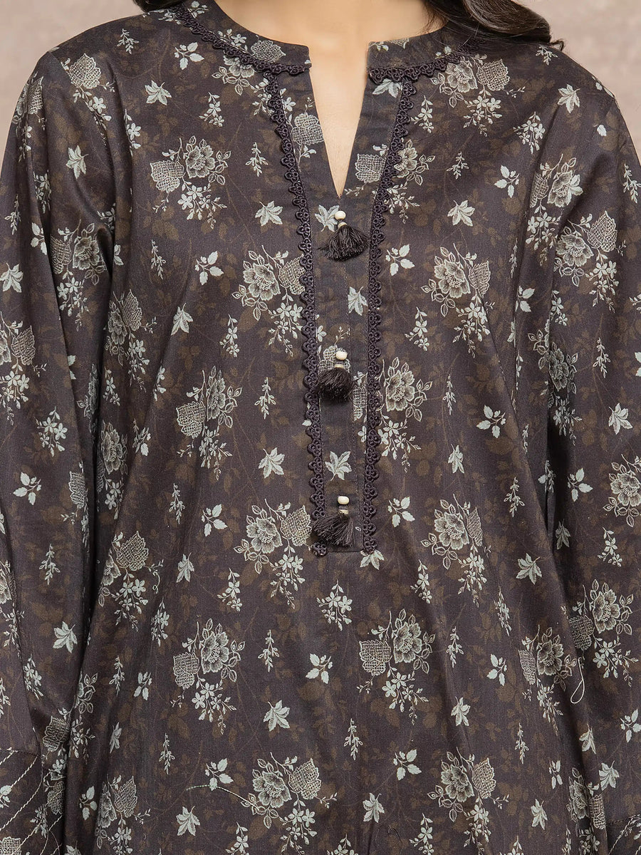 edenrobe Allure Unstitched Printed Khaddar 3Pc Suit EWU5M3-037
