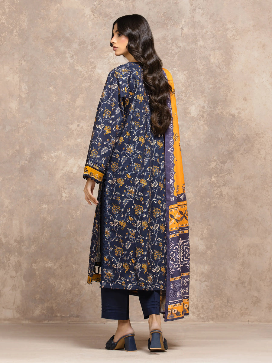 edenrobe Allure Unstitched Printed Khaddar 3Pc Suit EWU5M3-038