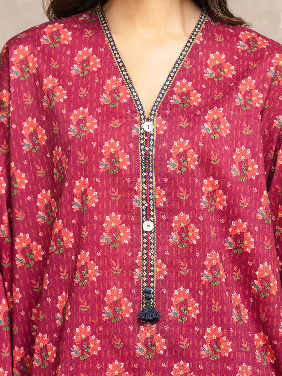 edenrobe Allure Unstitched Printed Khaddar 3Pc Suit EWU5M3-039