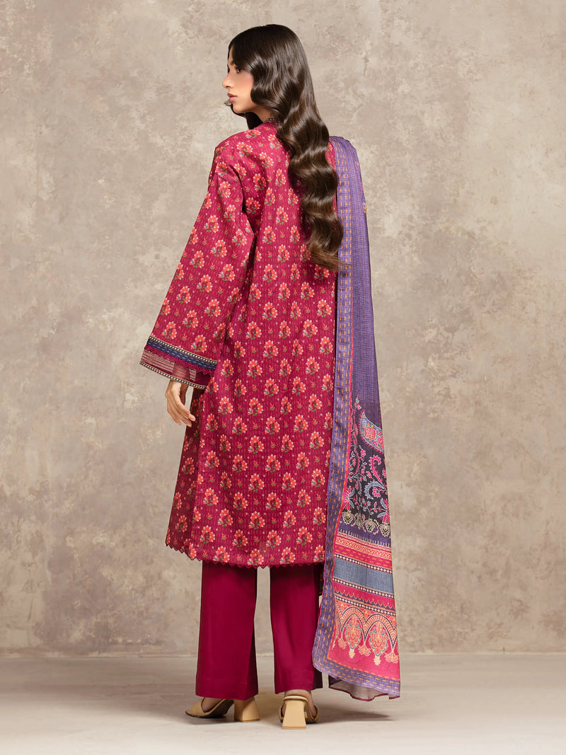 edenrobe Allure Unstitched Printed Khaddar 3Pc Suit EWU5M3-039