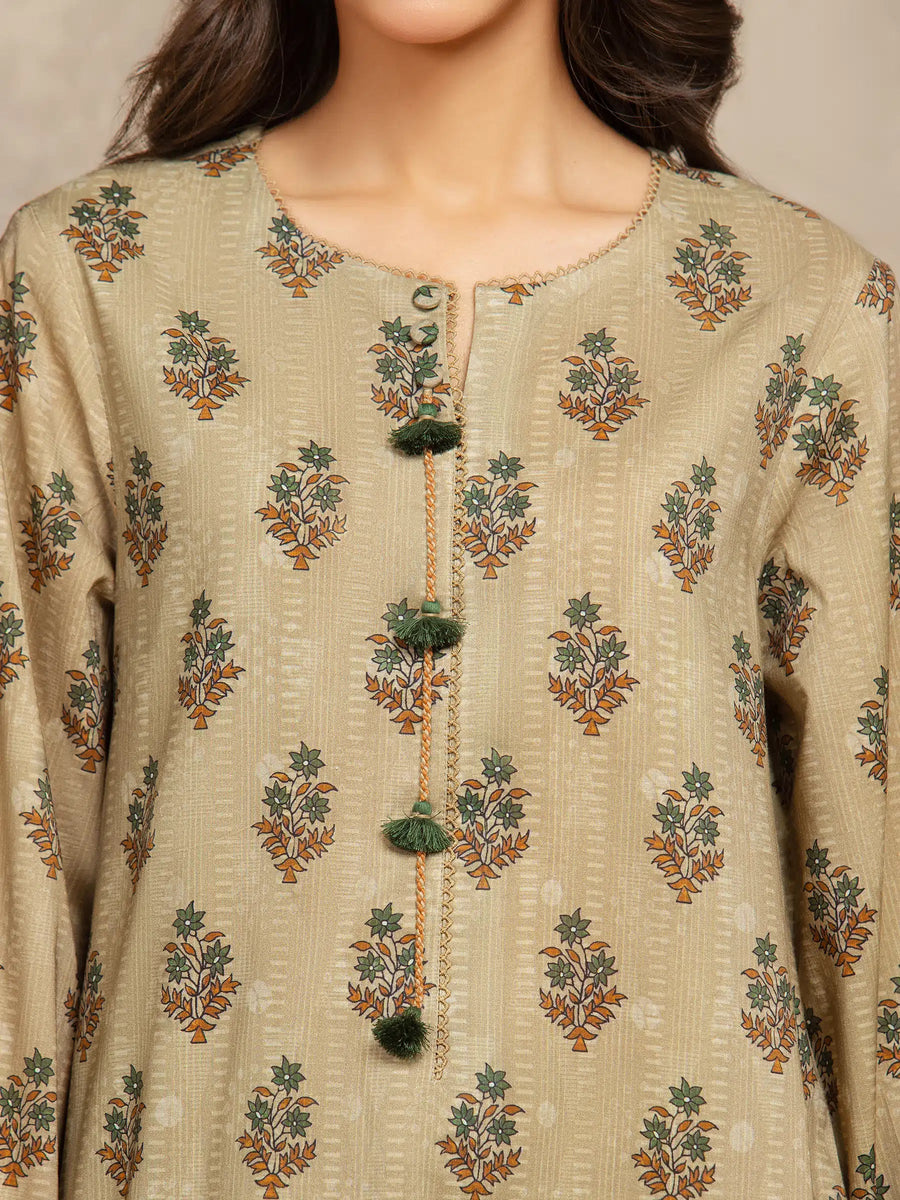 edenrobe Allure Unstitched Printed Khaddar 3Pc Suit EWU5M3-040