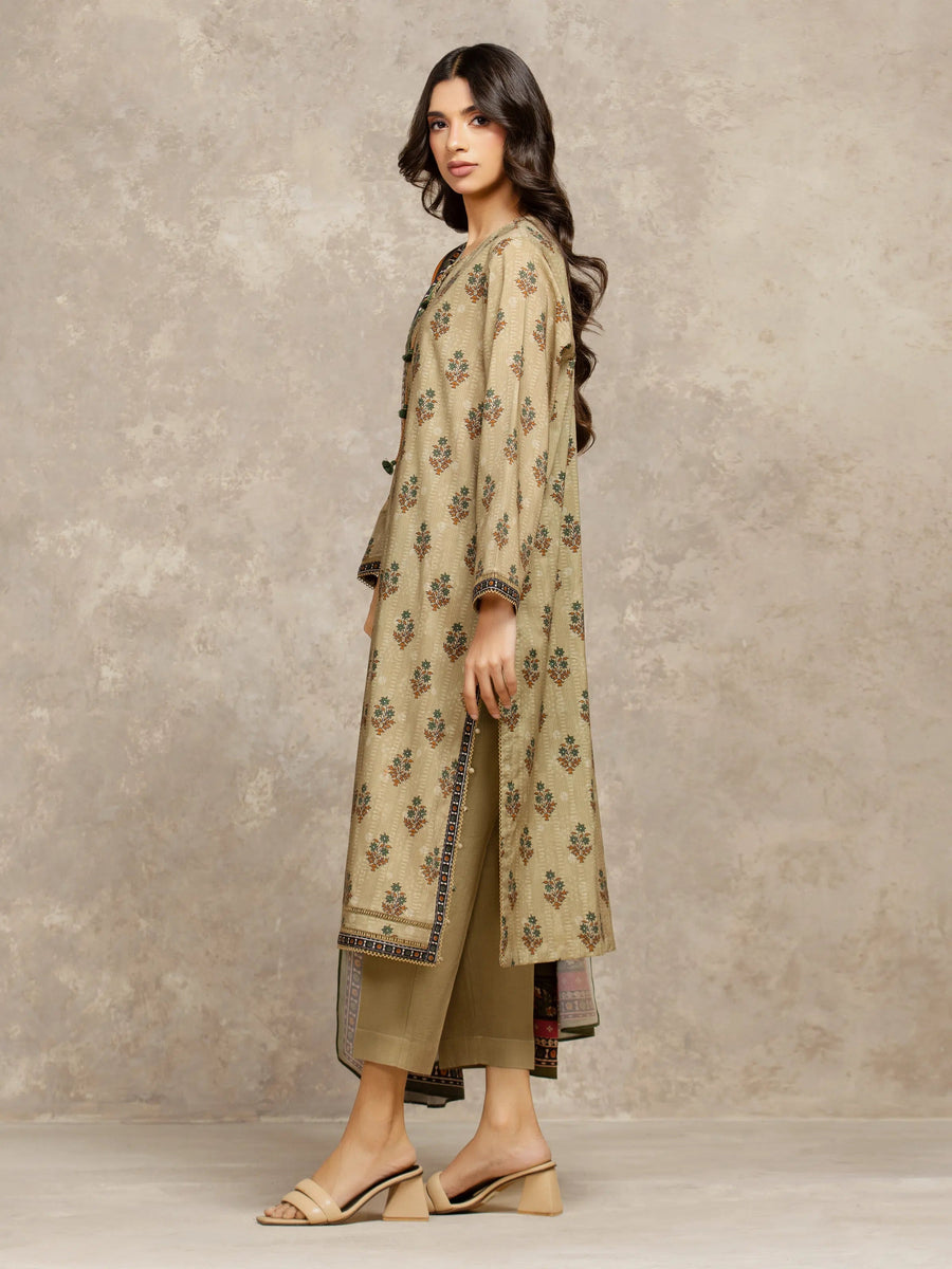 edenrobe Allure Unstitched Printed Khaddar 3Pc Suit EWU5M3-040