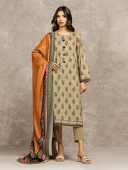 edenrobe Allure Unstitched Printed Khaddar 3Pc Suit EWU5M3-040