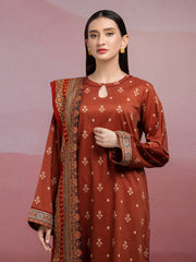 edenrobe Merak Unstitched Printed Khaddar 3Pc Suit EWU5M3-116