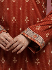 edenrobe Merak Unstitched Printed Khaddar 3Pc Suit EWU5M3-116
