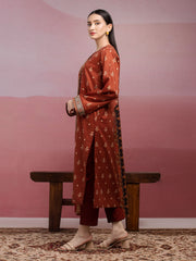 edenrobe Merak Unstitched Printed Khaddar 3Pc Suit EWU5M3-116