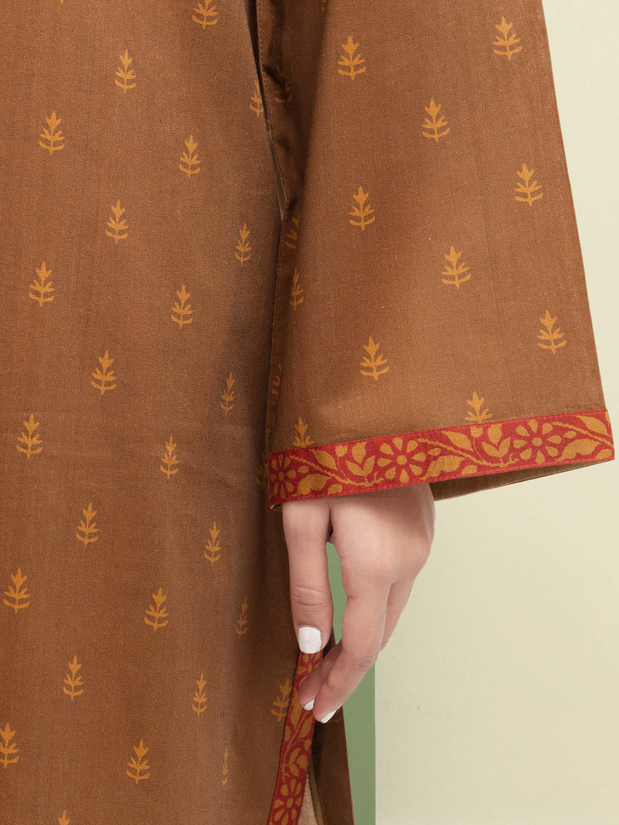 edenrobe Merak Unstitched Printed Khaddar 3Pc Suit EWU5M3-118