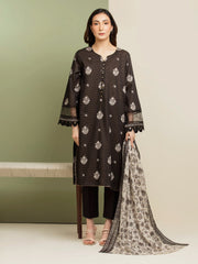 edenrobe Merak Unstitched Printed Zari Lawn 3Pc Suit EWU5M6-001