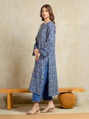 edenrobe Merak Unstitched Printed Zari Lawn 3Pc Suit EWU5M6-004