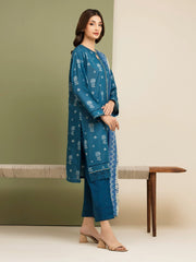 edenrobe Merak Unstitched Printed Zari Lawn 3Pc Suit EWU5M6-005