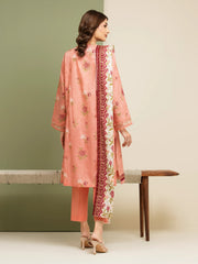 edenrobe Merak Unstitched Printed Zari Lawn 3Pc Suit EWU5M6-007