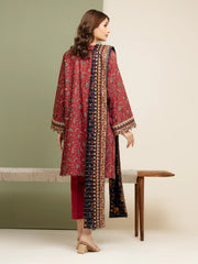 edenrobe Merak Unstitched Printed Zari Lawn 3Pc Suit EWU5M6-011