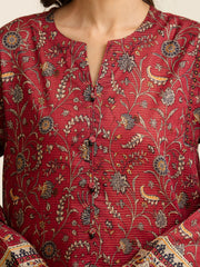 edenrobe Merak Unstitched Printed Zari Lawn 3Pc Suit EWU5M6-011